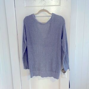 Market & Spruce L blue knot back scoop neck sweater, gently worn great condition